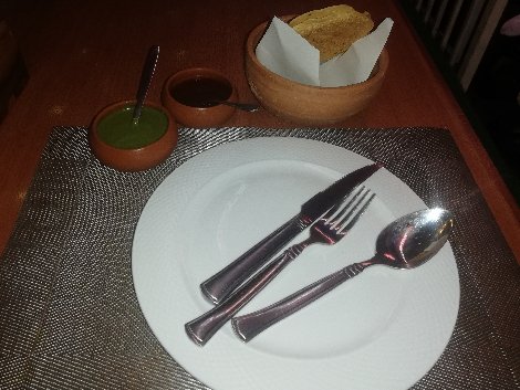 Complimentary papadam at Dum Handi Biryani